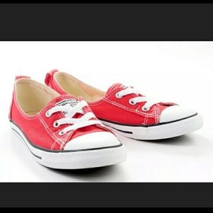 Converse red lace ballet sneakers